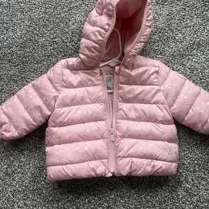 GAP Baby Pink Star Puffer Jacket
